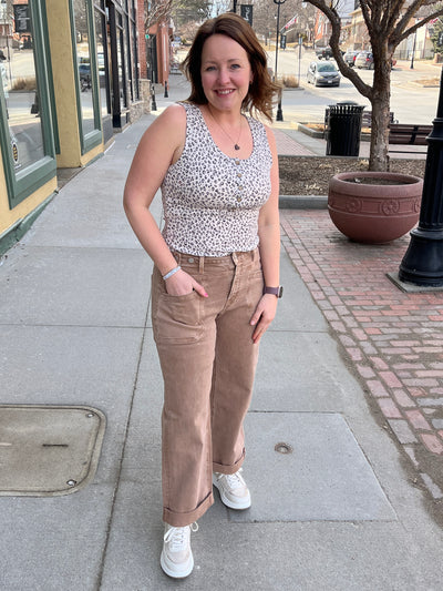 Flying Monkey Warm Taupe Wide Crop