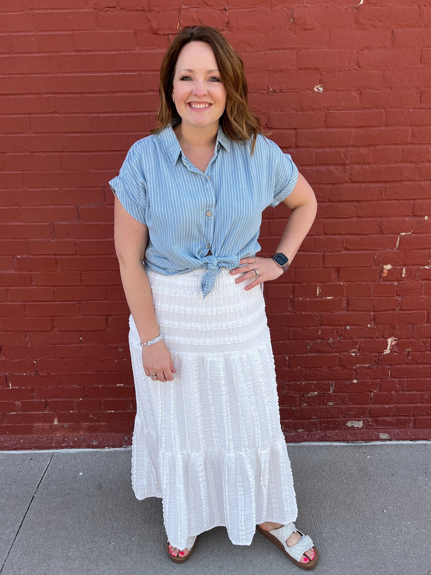 Chambray Button Front Shirt
