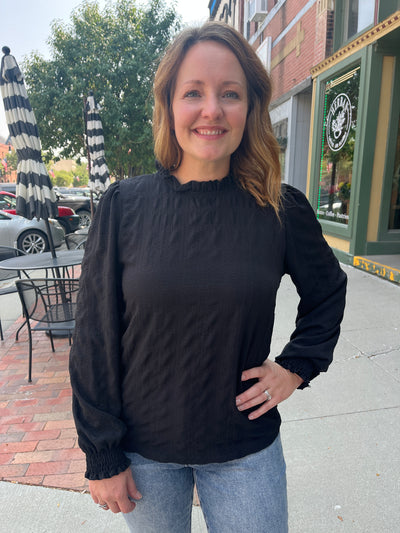 Black Textured Blouse