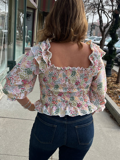 Floral Smocked Top