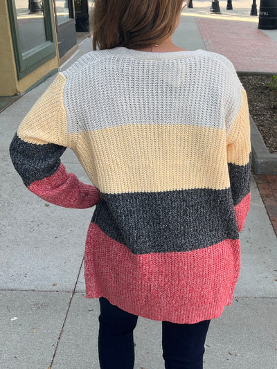 Stripe Sweater Cardigan