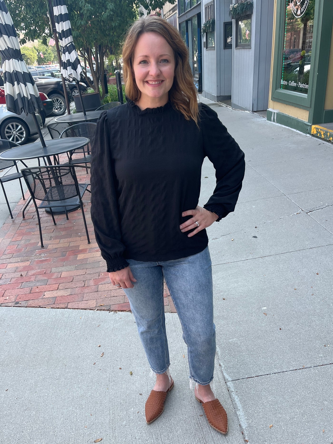 Black Textured Blouse