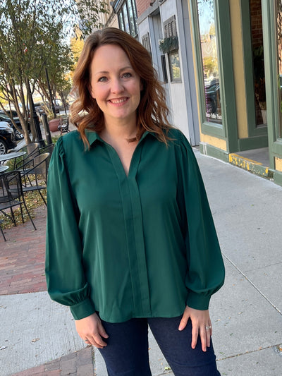 Dark Green Blouse