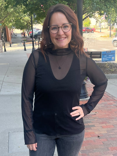 Mesh Long Sleeve Layer Top