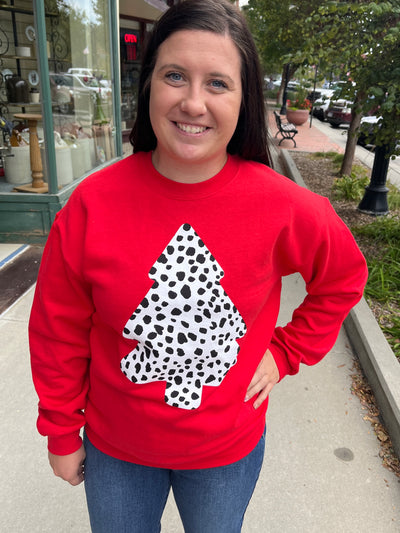 Dalmatian Christmas Tree Crewneck