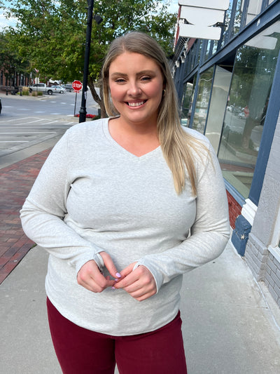 Leah Long Sleeve - Light Grey