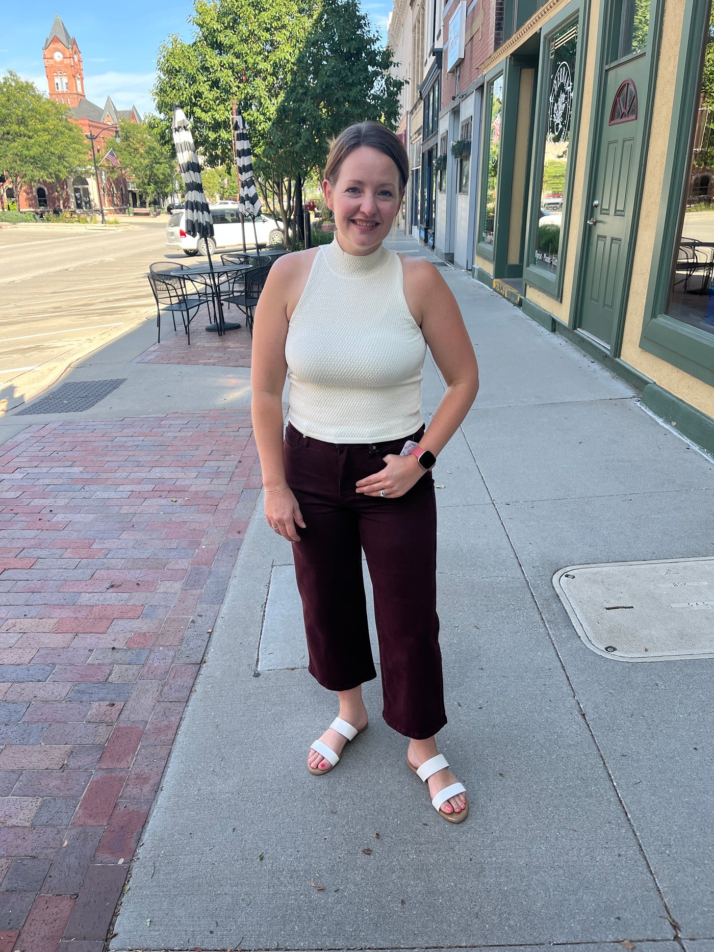 Judy Blue Oxblood Wide Crop