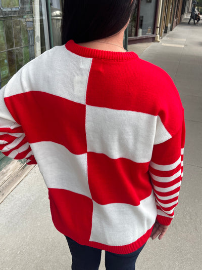 Red Checker Sweater