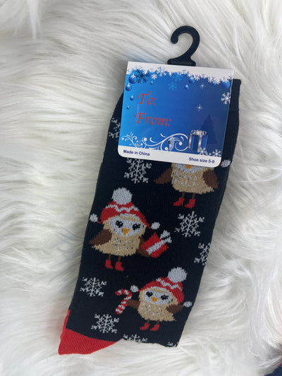 Holiday Socks - Owl