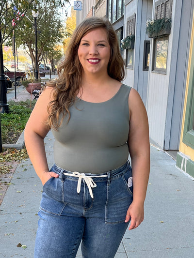 Scoop Layer Tank - Grey Sage