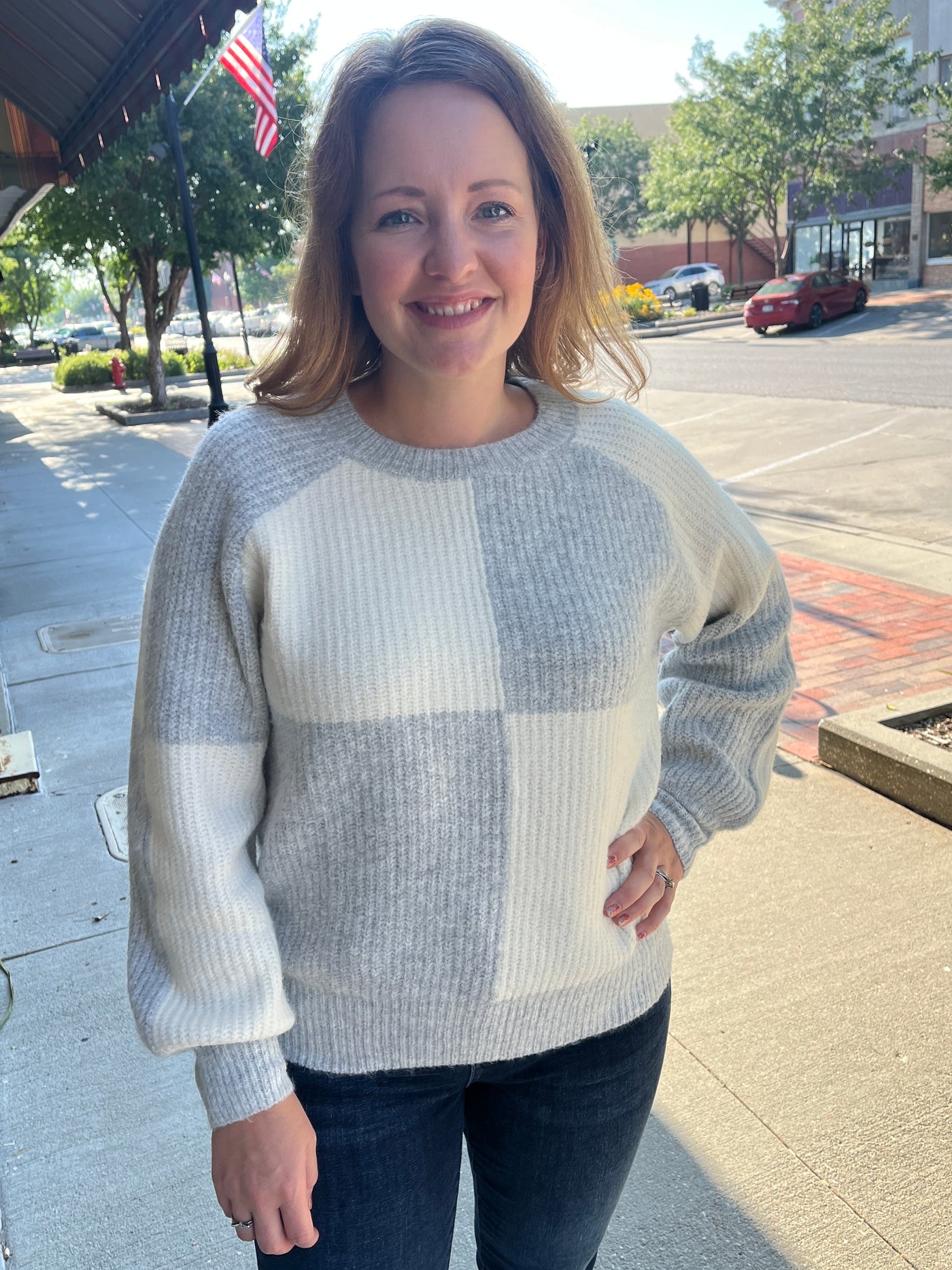 Check In Grey Sweater