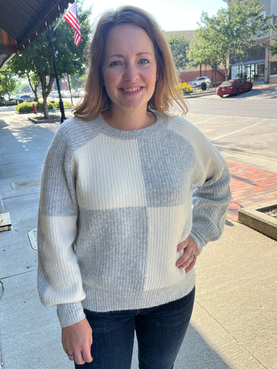 Check In Grey Sweater
