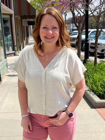 Stripe Linen Top