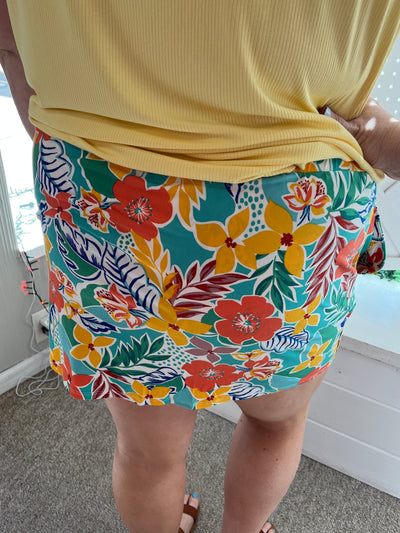 Tropical Floral Skort