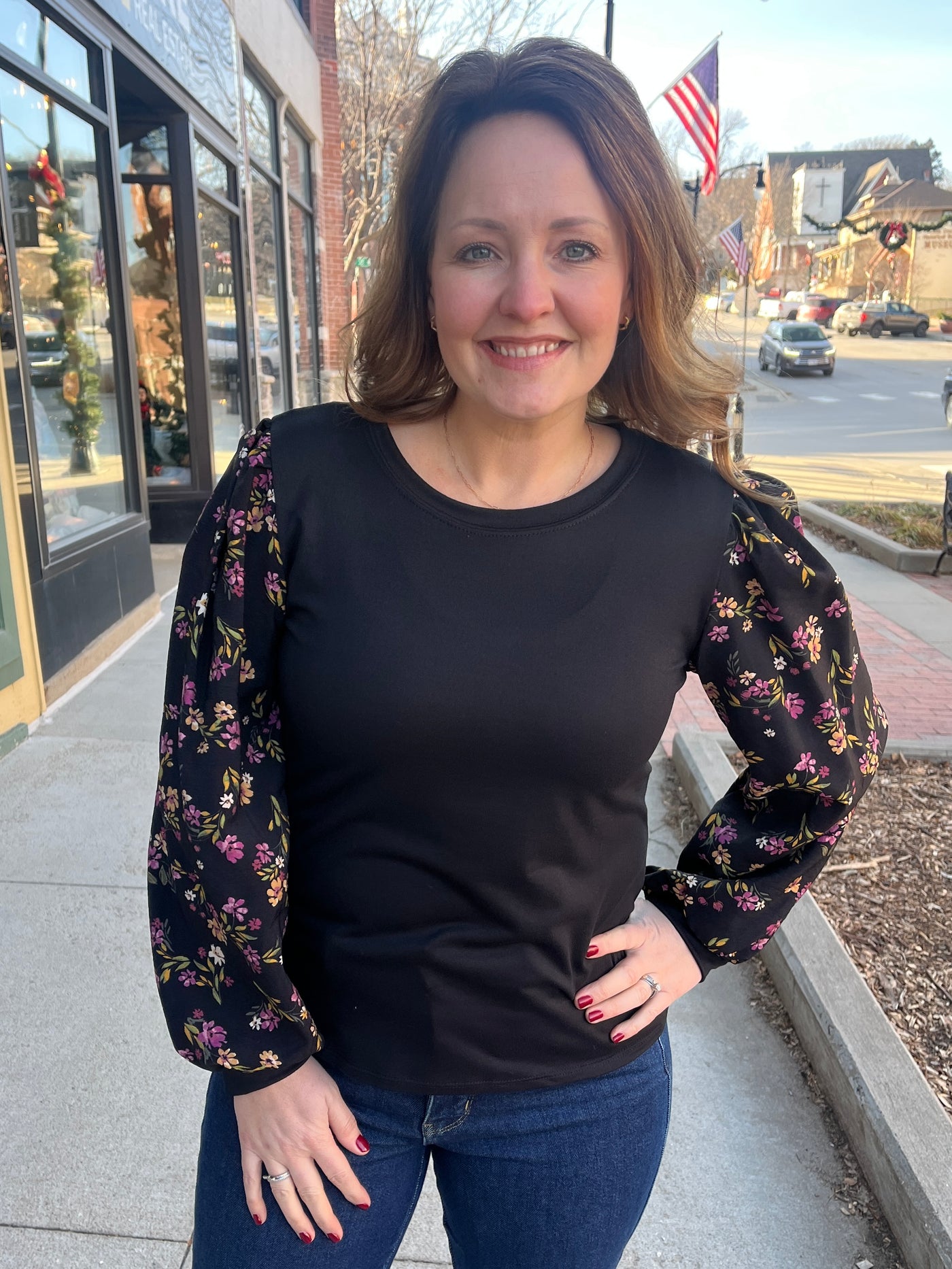 Floral Sleeve Blouse