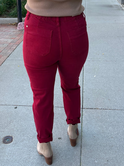 Judy Blue Joggers - Burgundy