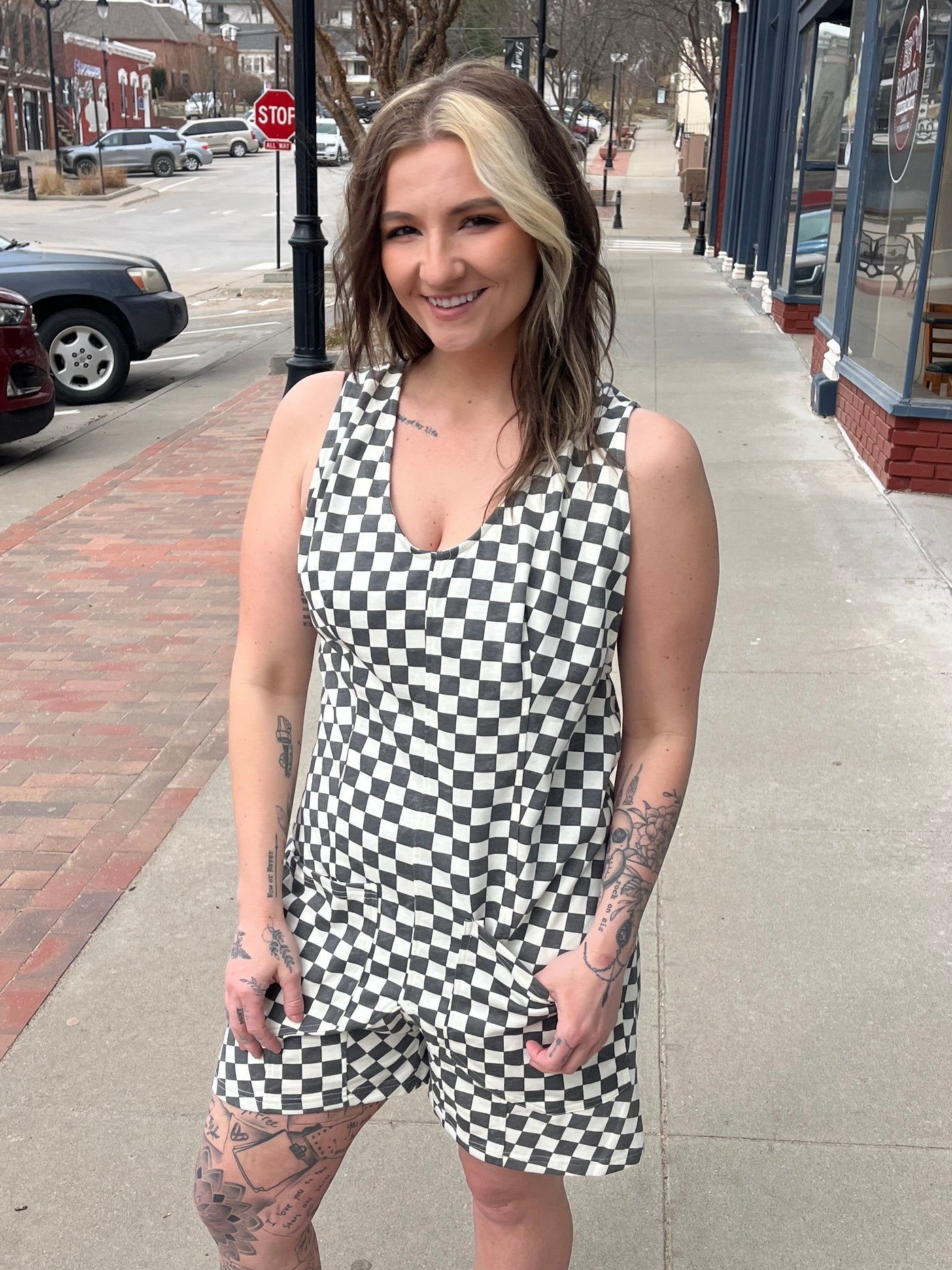 Checkered Romper