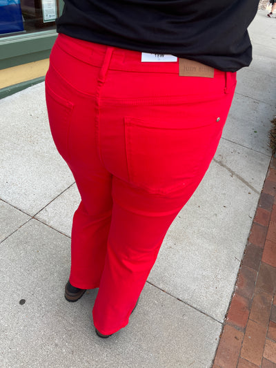 Judy Blue Garment Dye Red Straight