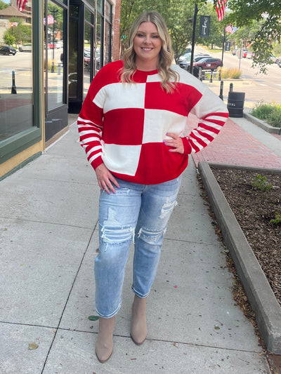 Red Checker Sweater