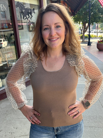 Madeline Mesh Sleeve Top