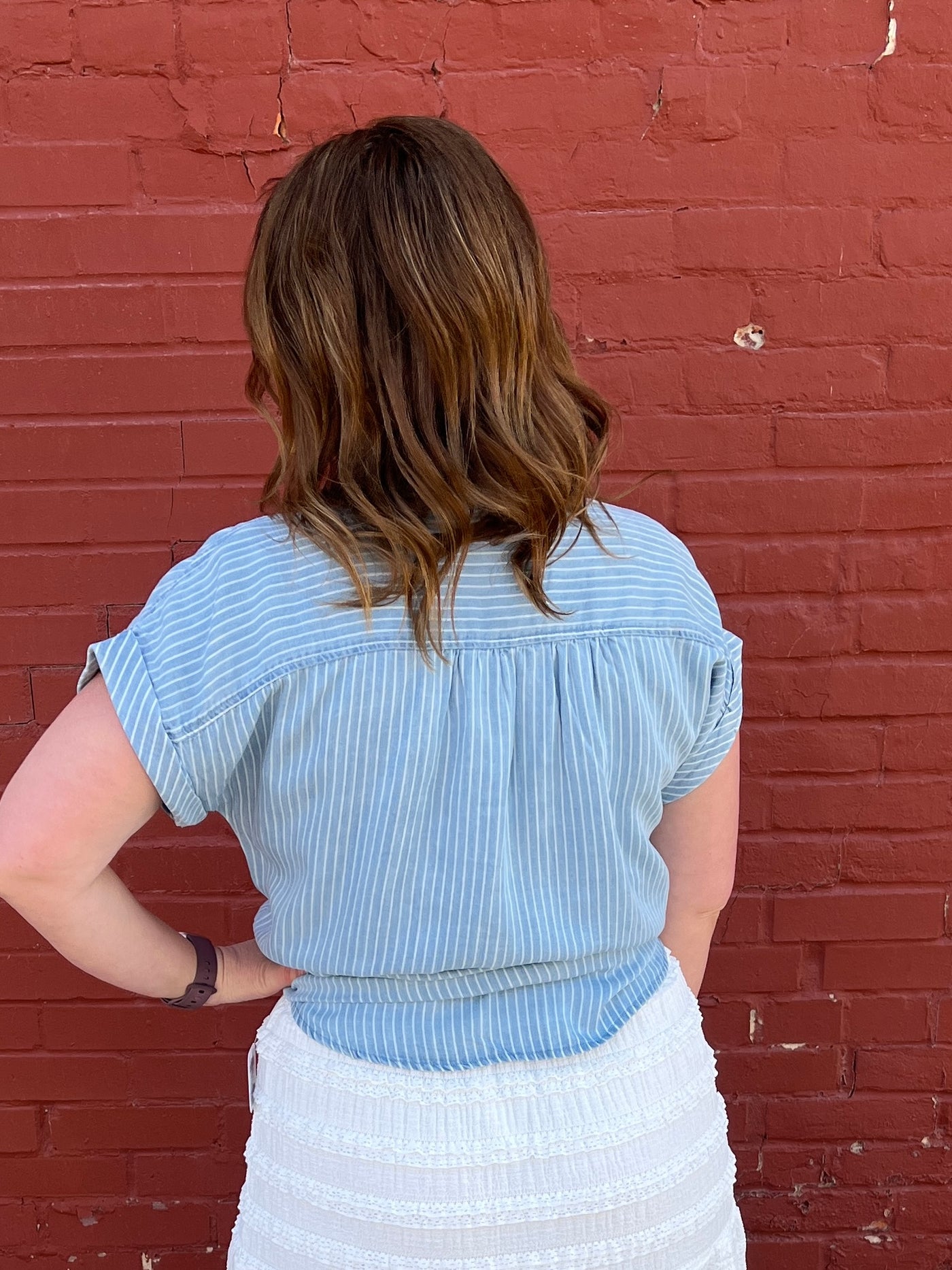Chambray Button Front Shirt