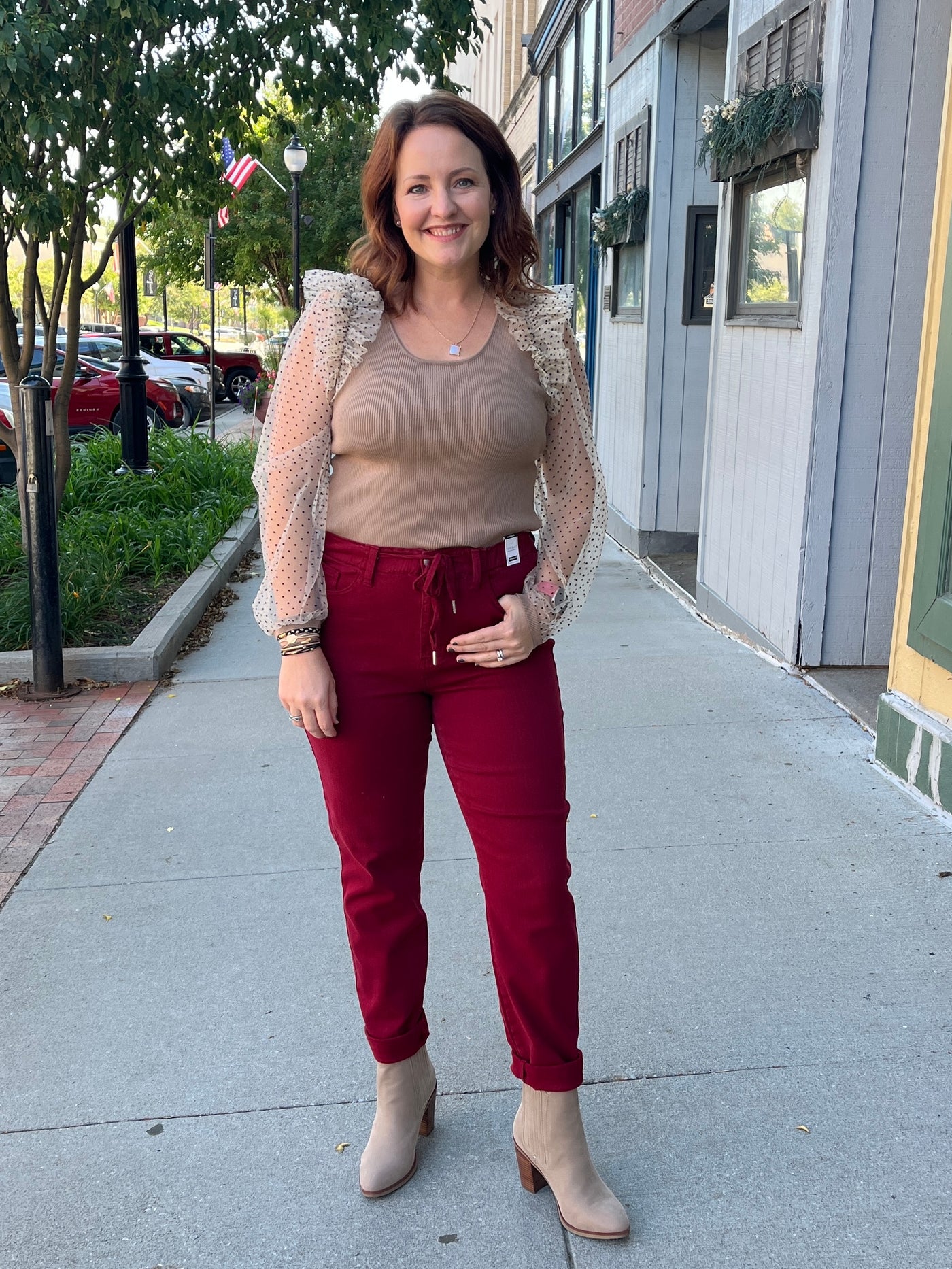 Judy Blue Joggers - Burgundy