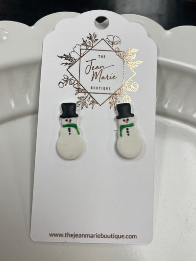 Handmade Clay Stud Holiday Earrings