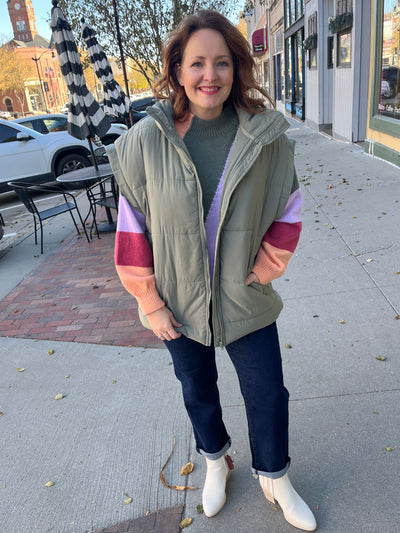 Olive Oversized Vest