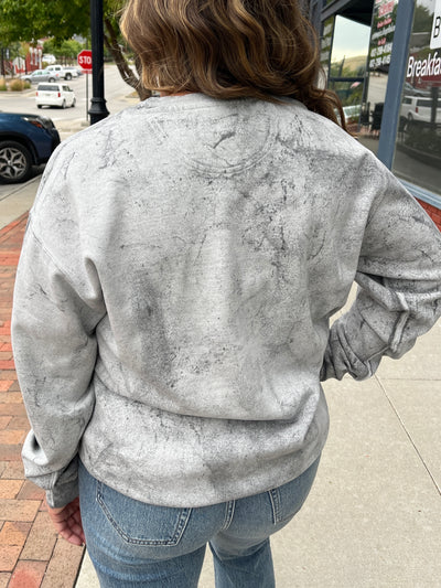Puff Print Nebraska Marbled Crewneck