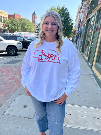 Nebraska Long Sleeve State Tee