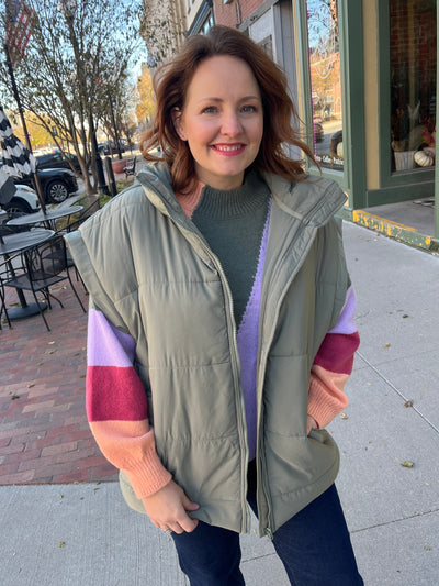 Olive Oversized Vest