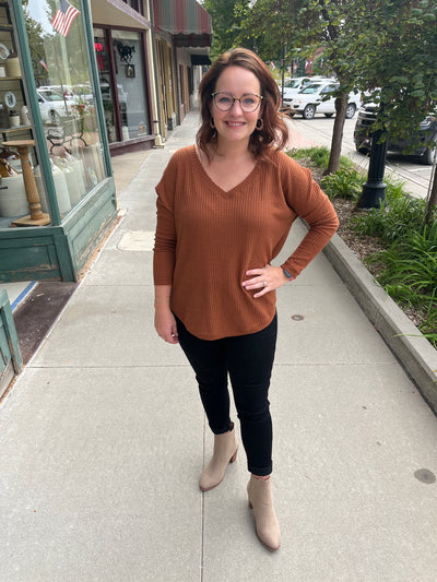 Dolman V-Neck Long Sleeve