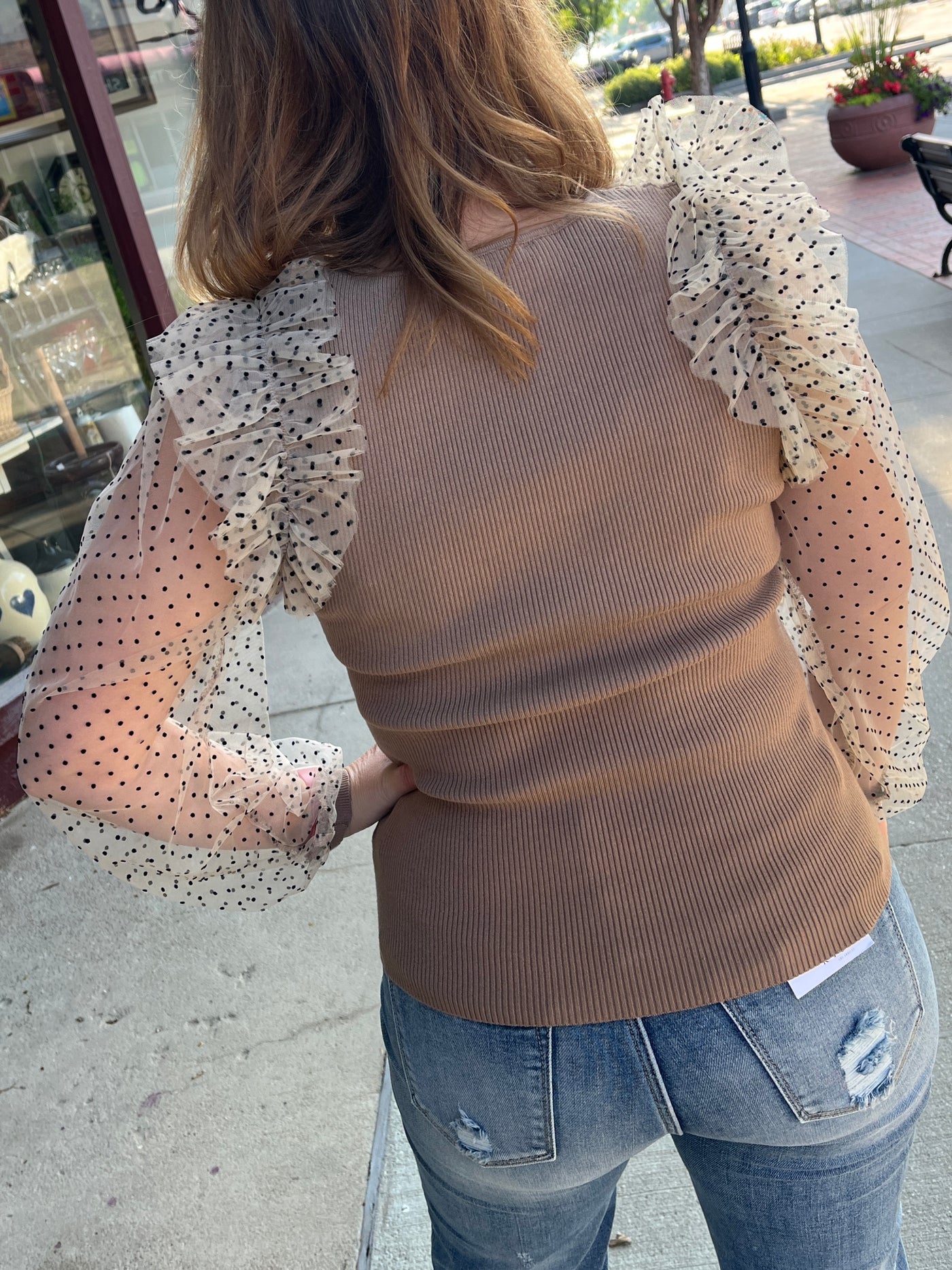Madeline Mesh Sleeve Top