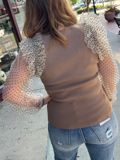 Madeline Mesh Sleeve Top