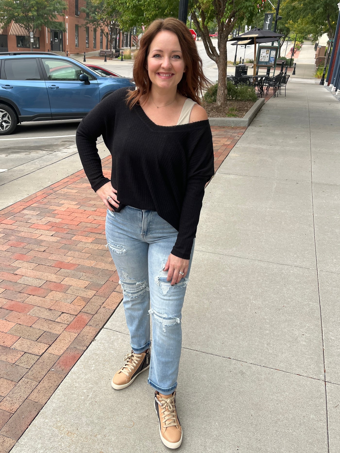 Dolman V-Neck Long Sleeve