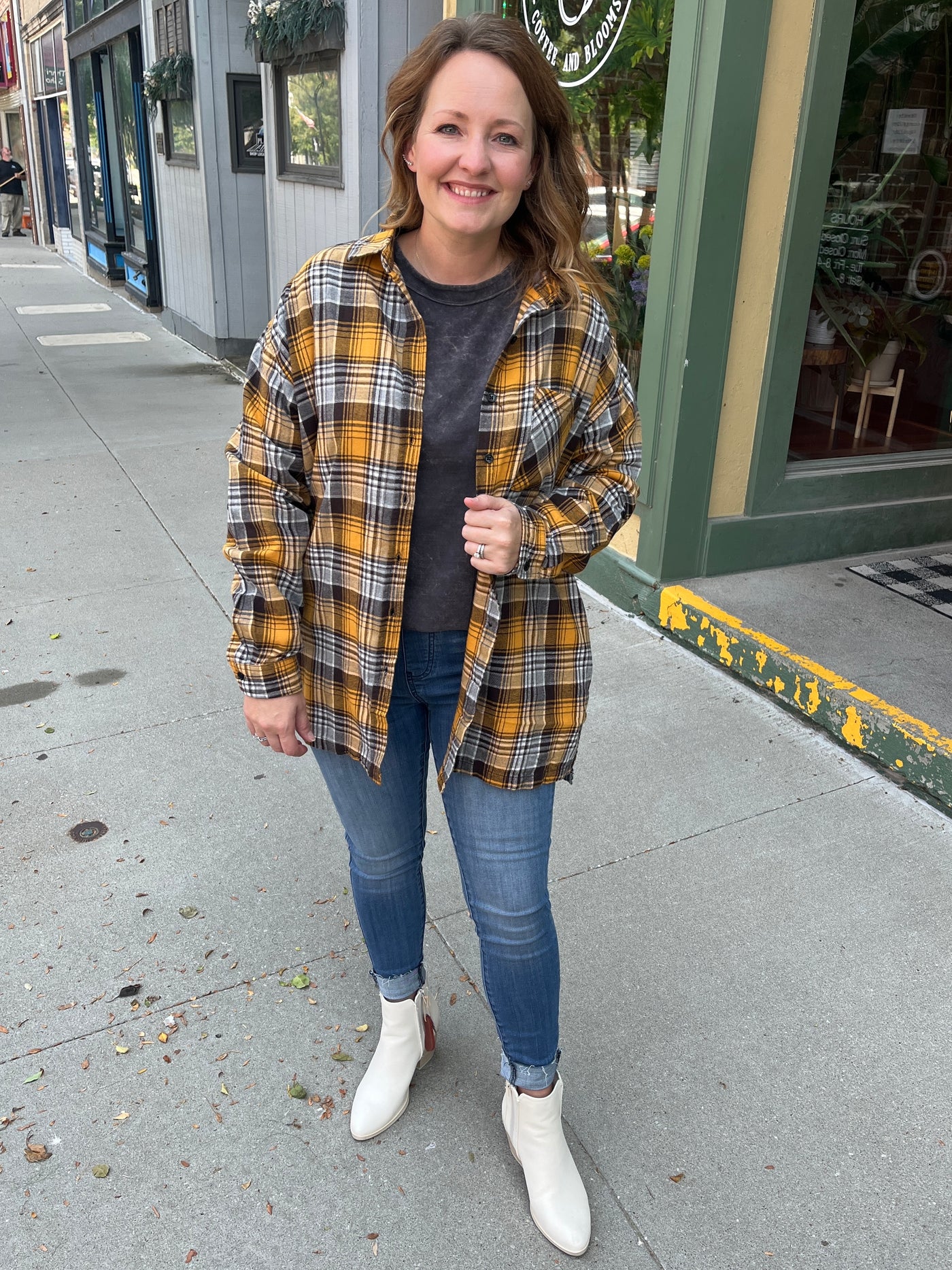Oversized Yellow Plaid Flannel