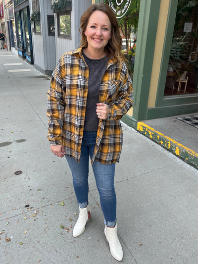 Oversized Yellow Plaid Flannel
