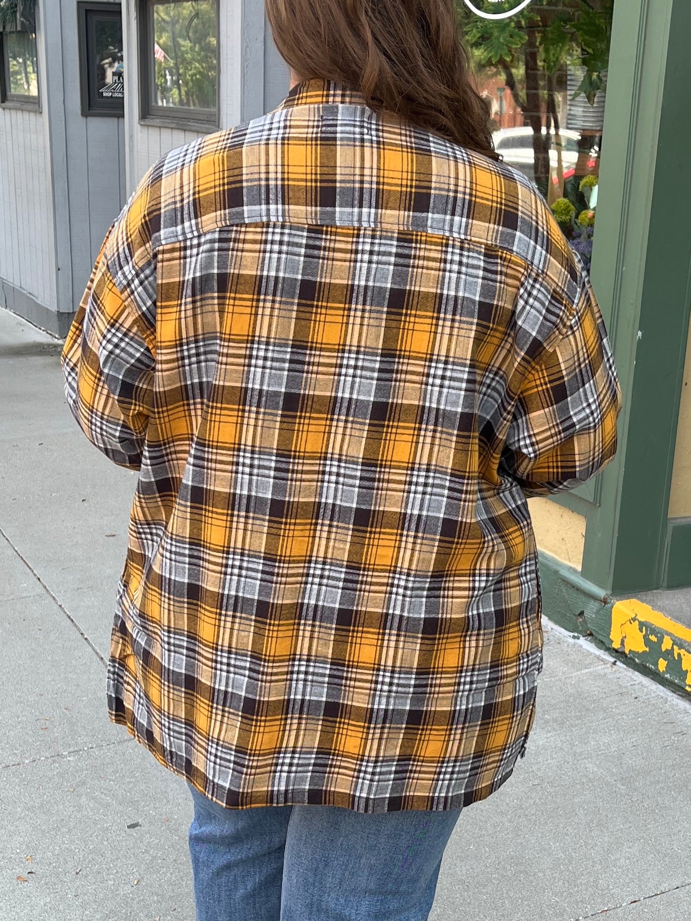 Oversized Yellow Plaid Flannel
