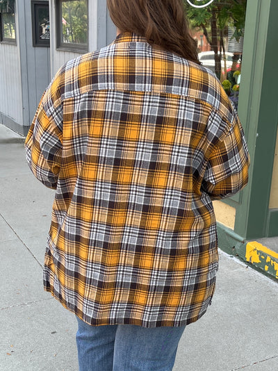 Oversized Yellow Plaid Flannel