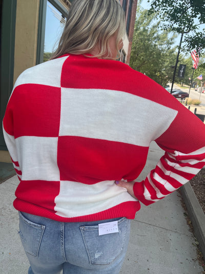 Red Checker Sweater