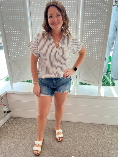Lightweight Button Front Blouse