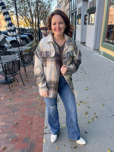 Plaid Showstopper Sequin Shacket