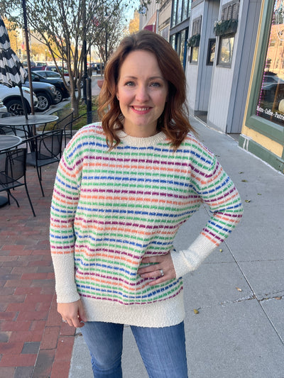 Rainbow Threads Sweater