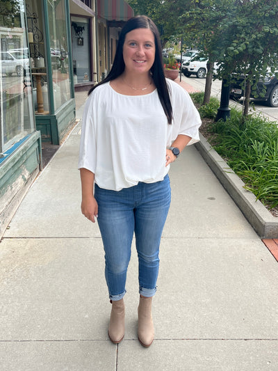 Crepe Tucked Look Blouse