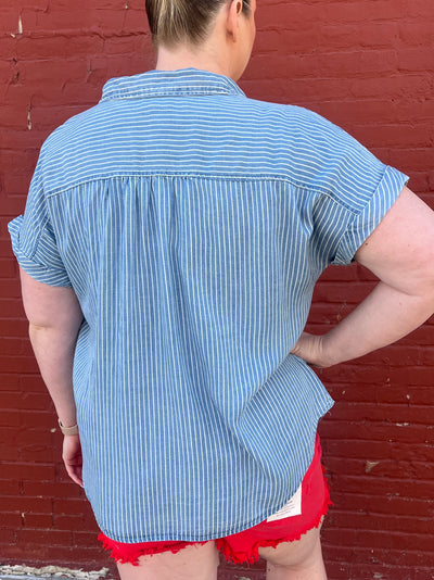 Chambray Button Front Shirt