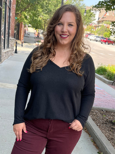 Dolman V-Neck Long Sleeve