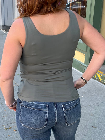Scoop Layer Tank - Grey Sage
