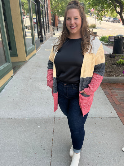 Stripe Sweater Cardigan