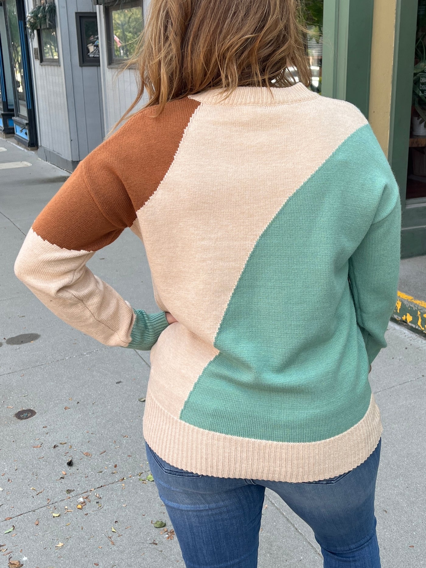 Teal Wave Sweater