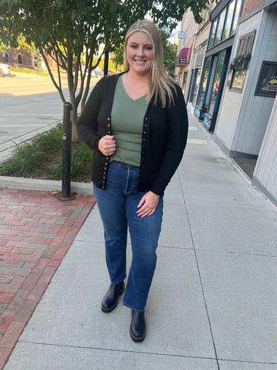 Black Snapped Cardigan